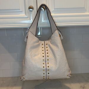 Michael Kors Pebbled Soft Leather Uptown Astor Studded Hobo Shoulder Bag